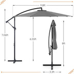 9.8FT Offset Patio Umbrella Hanging Cantilever Umbrella Outdoor Sun Shade with Easy Tilt Adjustment, 8 Ribs, UV Protection for Backyard, Lawn, Garden and Pool, Blue - image 5