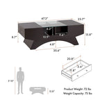 Angelic Contemporary Storage Coffee Table with Glass Insert by Furniture of America - image 20