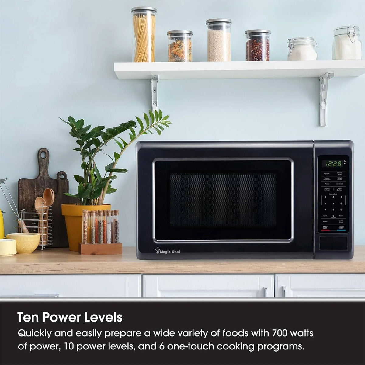 Magic Chef 0.9 cu ft Countertop Microwave Oven in Black - image 5
