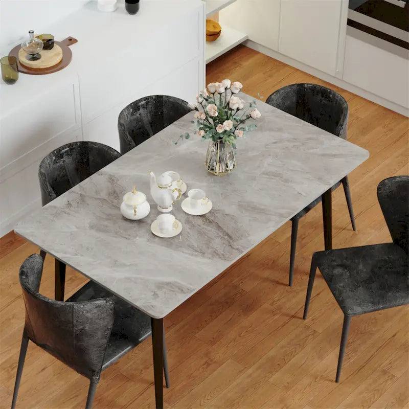 Contemporary Kitchen Table with Metal Frame and Sintered Stone Top - image 18