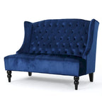 Christopher Knight Home Leora Contemporary Glam Tufted Velvet Wingback Loveseat - image 5