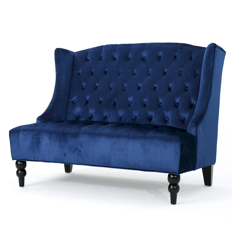 Christopher Knight Home Leora Contemporary Glam Tufted Velvet Wingback Loveseat - image 5