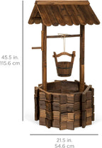 Best Choice Products Rustic Wooden Wishing Well Planter Outdoor Home Décor for Patio, Garden, Yard w/Hanging Bucket - image 6