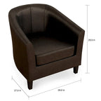 Modern Tub Accent Chair with Upholstered Seat and Wooden Legs - image 13