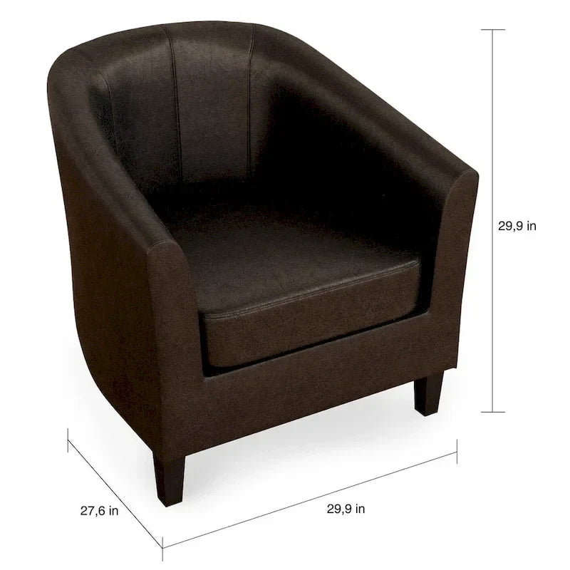 Modern Tub Accent Chair with Upholstered Seat and Wooden Legs - image 13