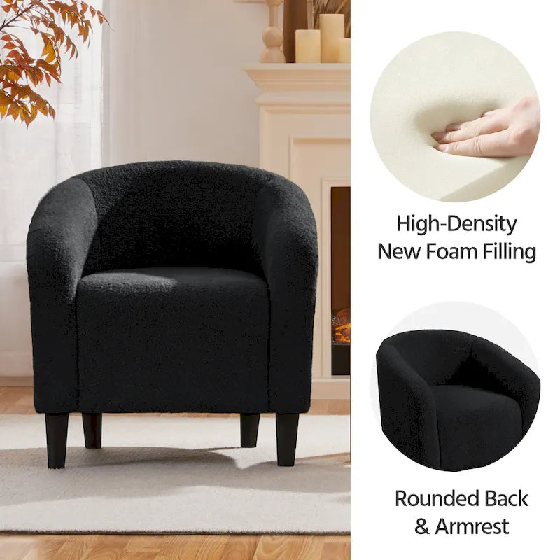 Yaheetech Club Chair Accent Barrel Chair Upholstered Arm Chair - image 17