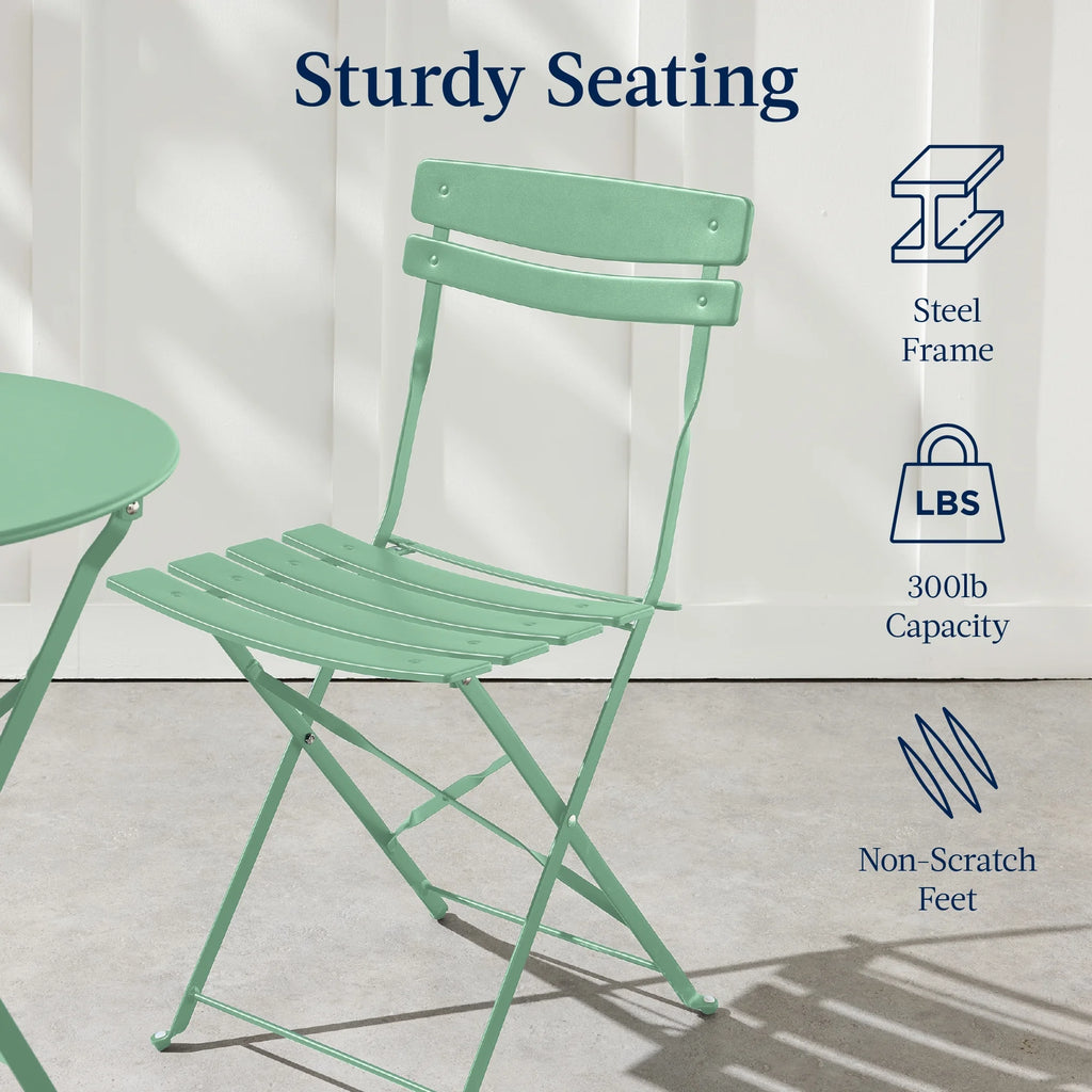 Best Choice Products 3-Piece Small Bistro Set, Folding Patio Furniture Set of 2 Chairs and Table - Black - image 59