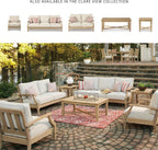 Signature Design by Ashley Clare View Coastal Outdoor Patio Eucalyptus Sofa with Cushions, Beige - image 58
