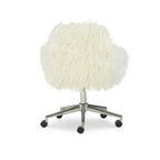 Amber Off-White Faux Fur Executive Chair - image 8