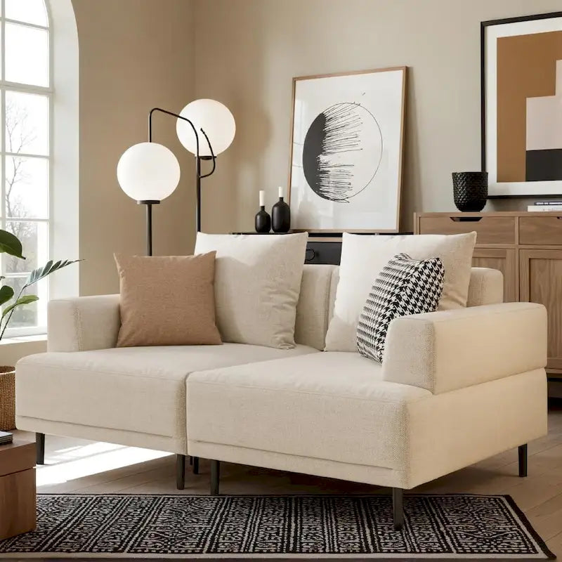 Contemporary Deep Seat Sofa with Cushions, Elevated Legs, Cozy Living Room Seating, Ideal for Apartments - image 8