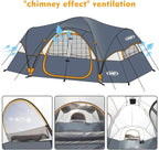 UNP Camping Tent 10-Person-Family Tents, Parties, Music Festival Tent, Big, Easy Up, 5 Large Mesh Windows, Double Layer, 2 Room, Waterproof, Weather Resistant, 18ft x 9ft x78in - image 42