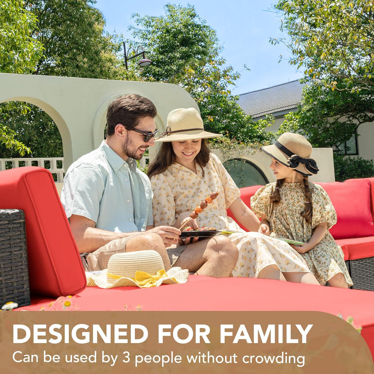 Devoko 5 Pieces Patio Furniture Sets All Weather Outdoor Sectional Patio Sofa Manual Weaving Wicker Rattan Patio Seating Sofas with Cushion and Glass Table(Beige) - image 49