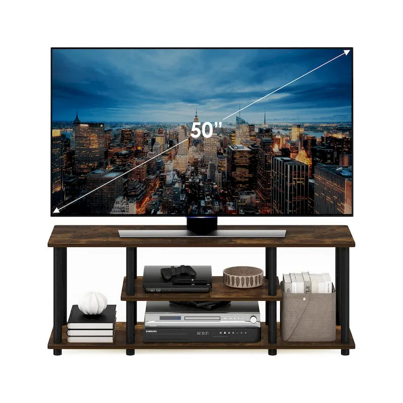 Furinno Turn-N-Tube Tool-Free 3D 3-Tier TV Stand for Entertainment - image 7
