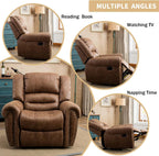 CANMOV Leather Recliner Chair, Classic and Traditional Manual Recliner Chair with Comfortable Arms and Back Single Sofa for Living Room, Nut Brown - image 36