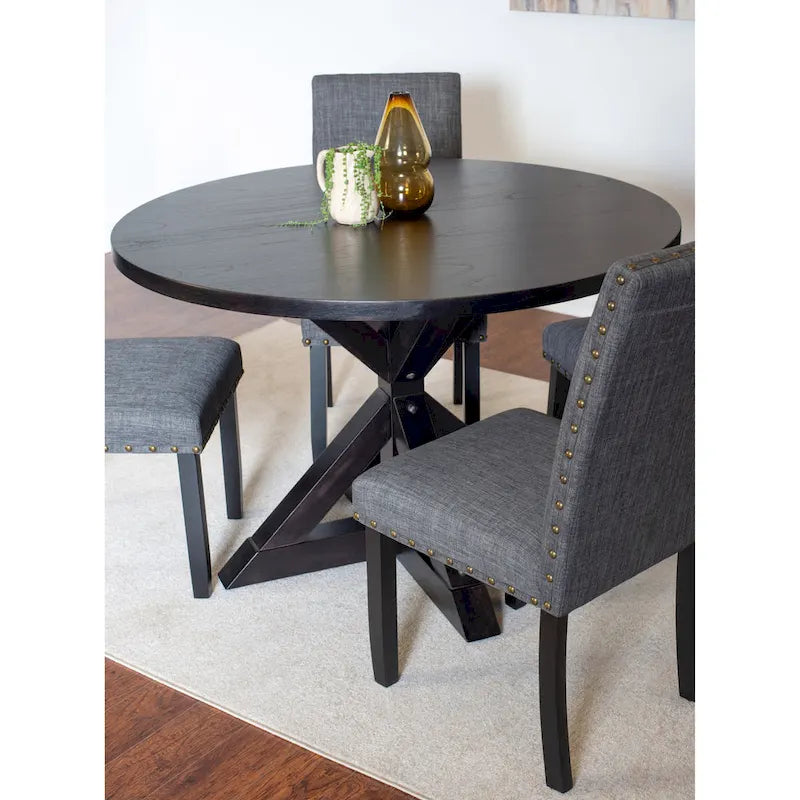 Roundhill Furniture Mytzi 5-Piece Dining Set: Cross-Buck Table with 4 Elegant Chairs - image 21