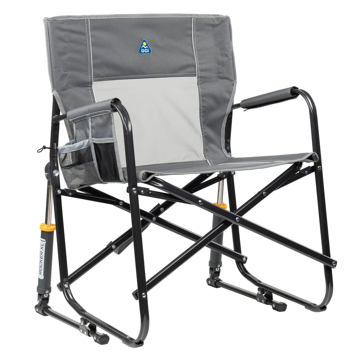 GCI Outdoor Freestyle Rocker XL Oversized Foldable Rocking Camp Chair, Pewter - image 1