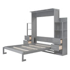 Merax Murphy Bed with Shelves, Drawers, and Integrated LED Lighting - image 5
