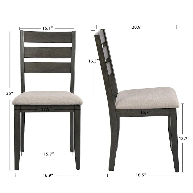 Set of 4 Slat Back Wooden Dining Chairs - image 6
