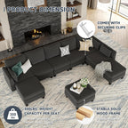 Modular Sectional Sofa, Convertible U Shaped Sofa Couch with High Density Memory Foam, 6 Seat Comfy Modular Sofa Couch for Living Room, Modern U Shaped Sectional Sofa, Dimgrey - image 9