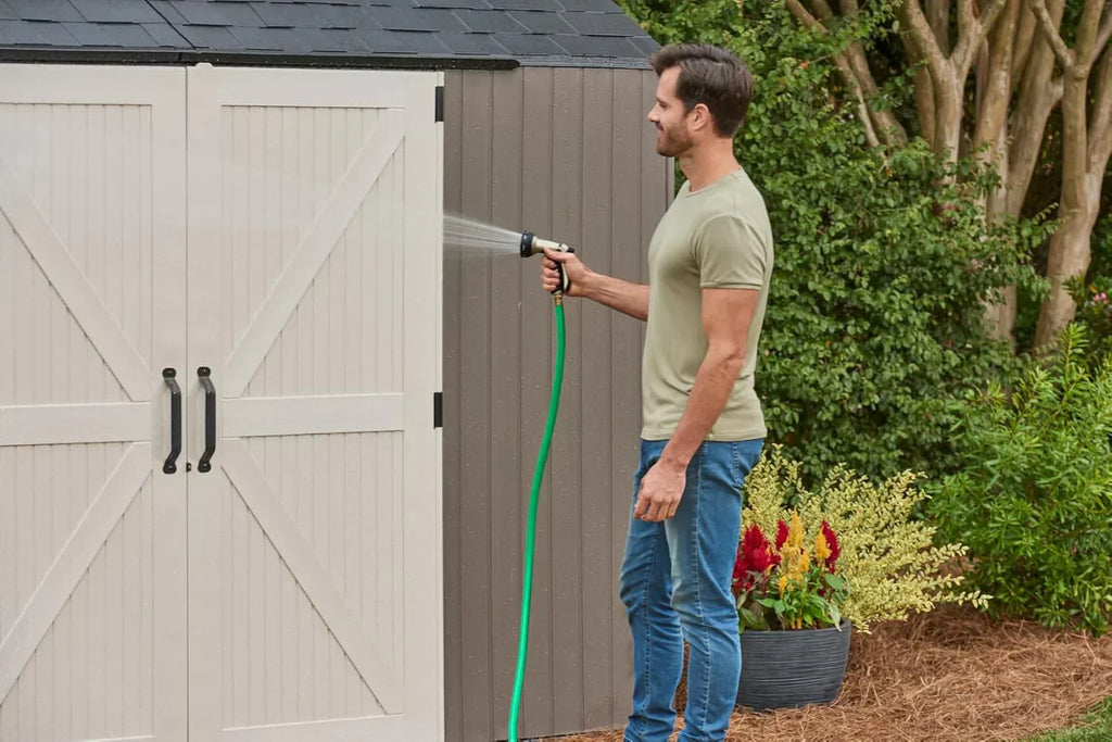 Rubbermaid Resin Outdoor Storage Shed With Floor Weather Resistant Gray Organization for Home - image 15