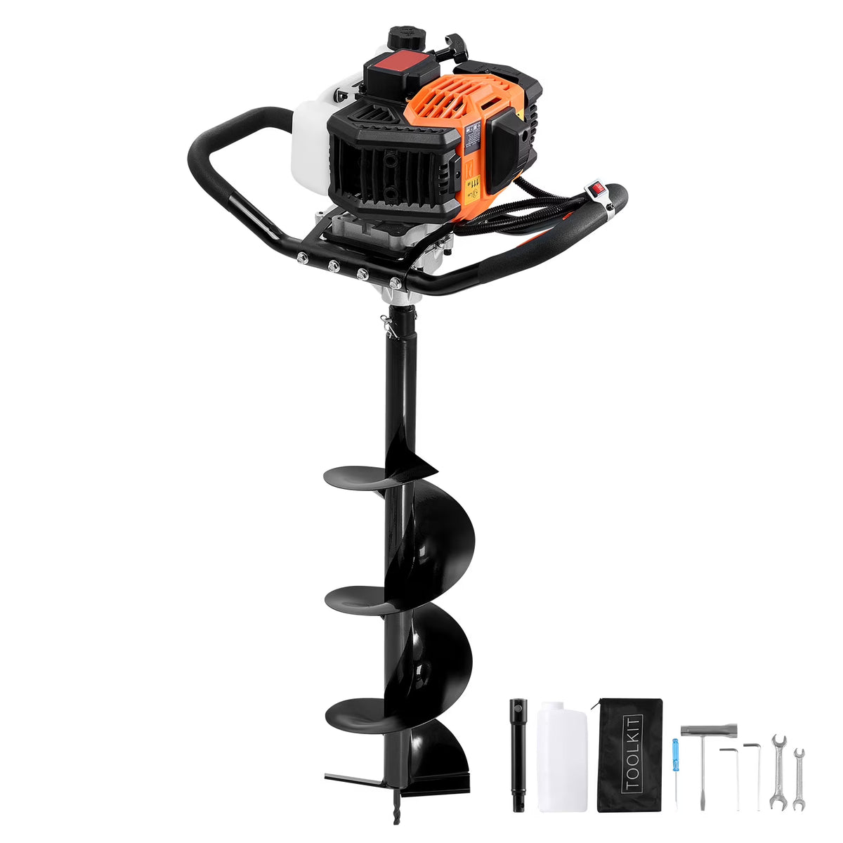 KFFKFF Gas Earth Auger, 52CC 1450W, Includes 8 Drill Bit & Extension Rod, Ideal for Garden, Farmland Fence - image 1