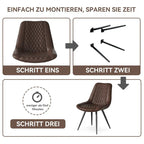 Set of 2 Leather Dining Chairs with Metal Legs - image 22