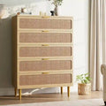 Rattan 5-Drawer Dresser for Bedroom and Hallway - image 2