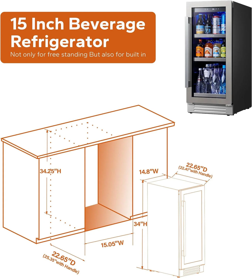 24'' Wine Cooler Refrigerator - 46 Bottle Wine Fridge Dual Zone with Modern Touch Intelligent Digital 40°-65°F Low Noise, Built in or Freestanding Wine Cooler for Home and Kitchen - image 17