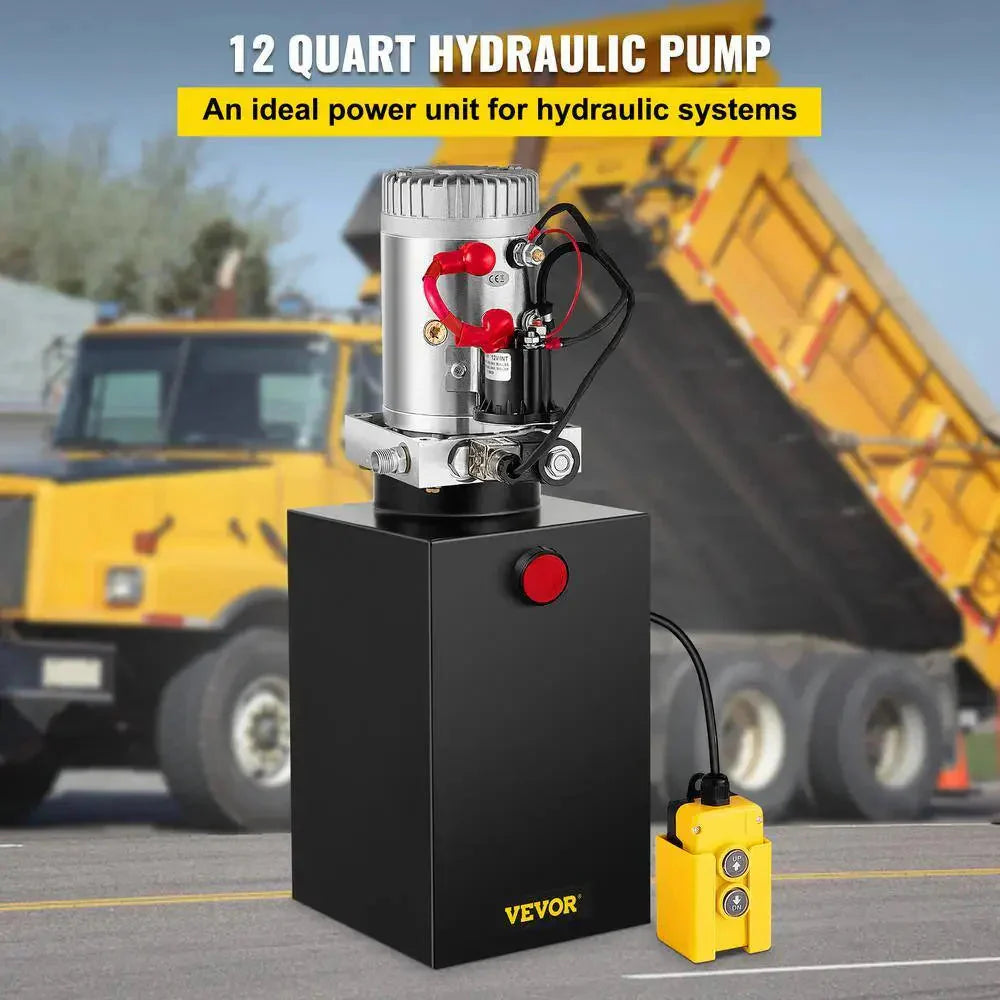 12 qt. 12-Volt 3200 PSI Hydraulic Power Pump Electric Dump Trailer Pump with Steel Reservoir for Car Lift 12LDZYCZYYBTX0001V0 - image 2