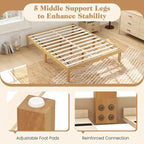 Costway 14-Inch Wooden Platform Bed Frame for Twin, Full, and Queen Sizes with Rubber Support - image 11