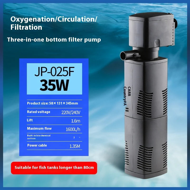 3-in-1 Fish Tank Aquarium Internal Filter Pump – Submersible Water Filter Oxygen Pump - image 8