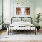 Sturdy 18-Inch High Steel Tube Iron Bed with Double Wave Headboard and Footboard - image 10