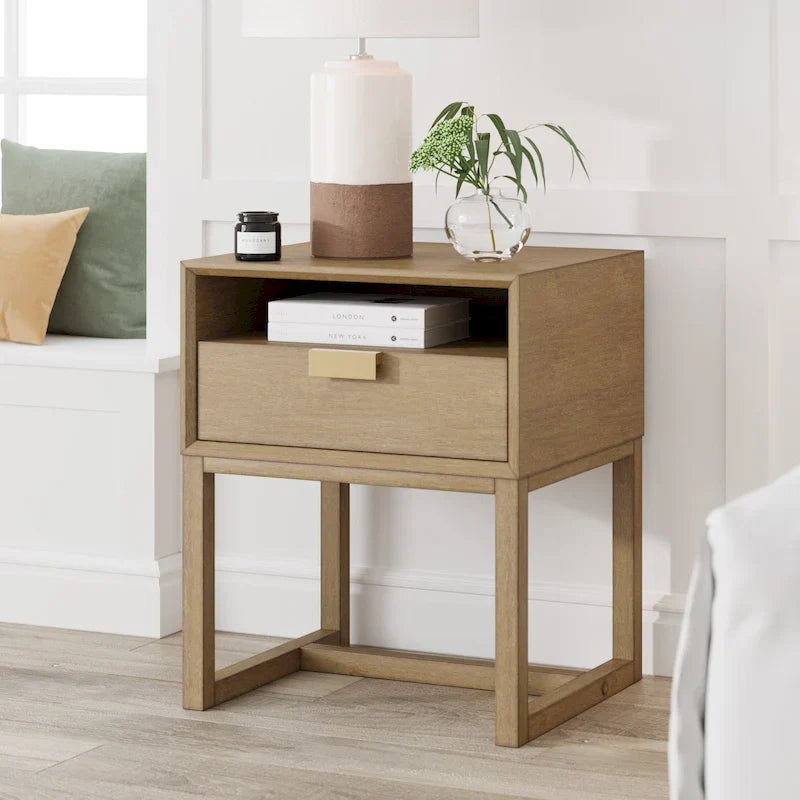 Nathan James Luke Wooden End Table with Storage Drawer and Open Cubby - image 2
