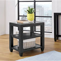 Cordero 16-Inch Wide Wood and Glass Top Chairside End Table with Shelf Storage - image 2