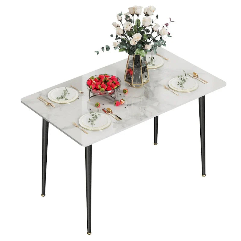 Contemporary Kitchen Table with Metal Frame and Sintered Stone Top - image 12