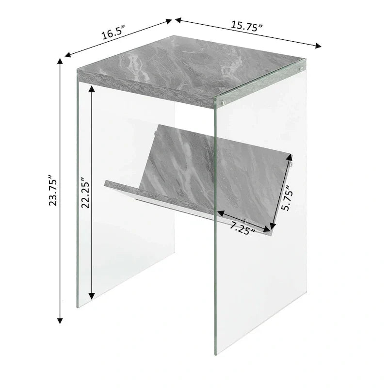 SoHo Glass End Table with Shelf by Convenience Concepts - image 7