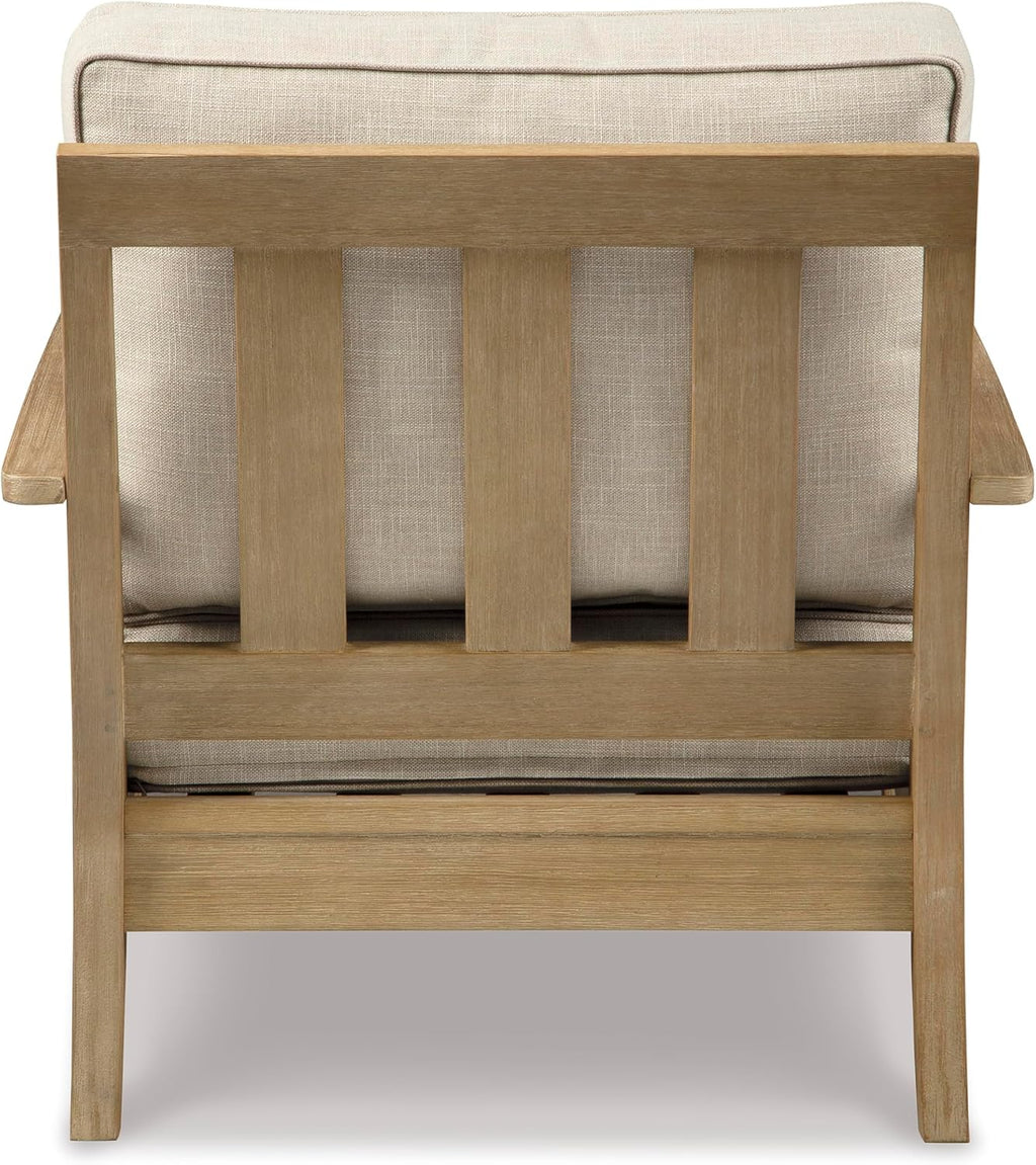 Signature Design by Ashley Clare View Coastal Outdoor Patio Eucalyptus Sofa with Cushions, Beige - image 19