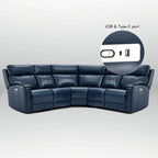 104" 3-Color Genuine Leather Power Reclining Sectional Sofa with Zero Gravity Feature, USB & USB-C Ports, and 2 Stationary Armless Chairs - image 19