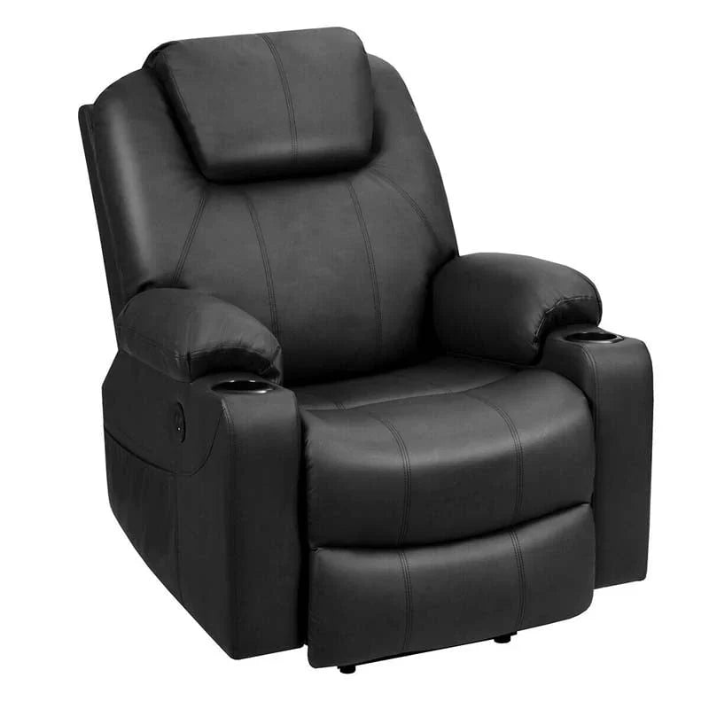 Electric Power Lift Recliner, Leather Massage Reclining Sofa, Elderly Lift Chair with Lumbar Heating & 8 Vibrating Nodes, Cup Holder, USB Port - image 15