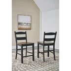Signature Design by Ashley Valebeck Black and Brown Counter Height Barstool - Dimensions: 20W x 22D x 39H - image 1