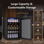 Mini Fridge 130 Can Beverage Refrigerator Cooler, 3.2 Cu.Ft Drink Fridge for Soda Wine Beer, Adjustable Temperature Control for Home Office, Black - image 25