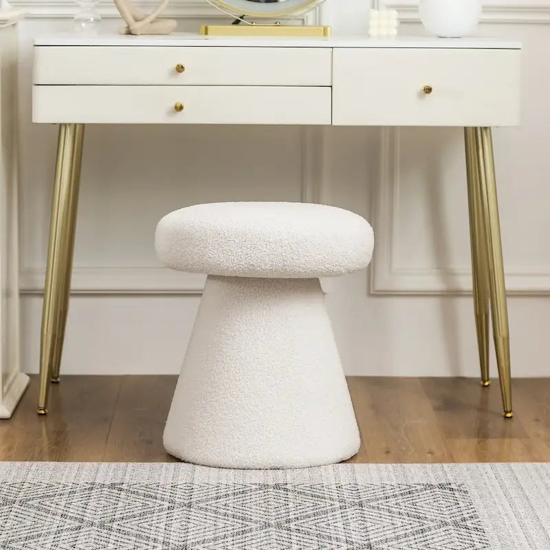 Adeco Large Soft Mushroom Ottoman - Versatile Foot Stool for Living Room and Bedroom - image 2