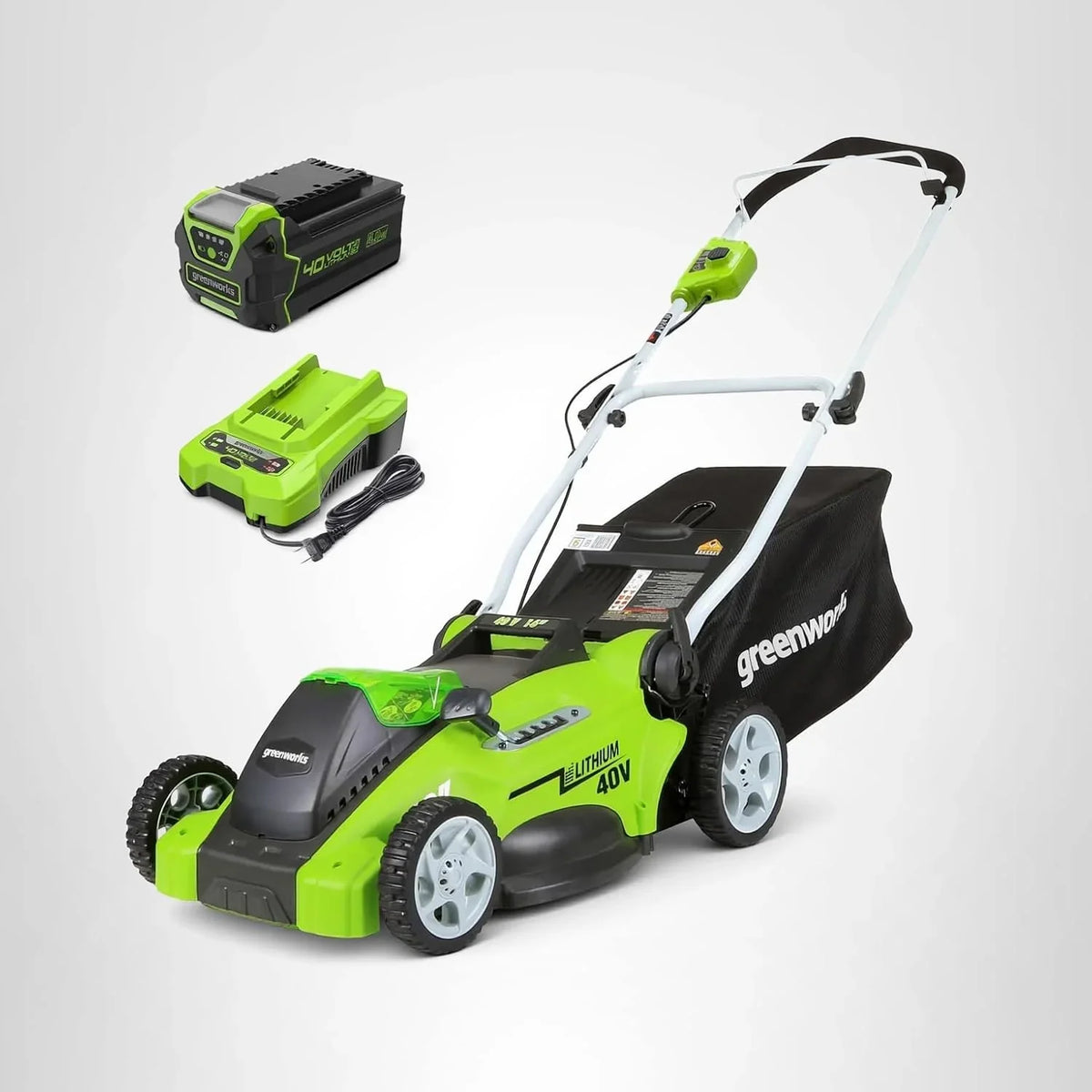 Greenworks 40V 16" Cordless Lawn Mower Ultra-Light Push Mower 4.0Ah Battery Charger - image 2