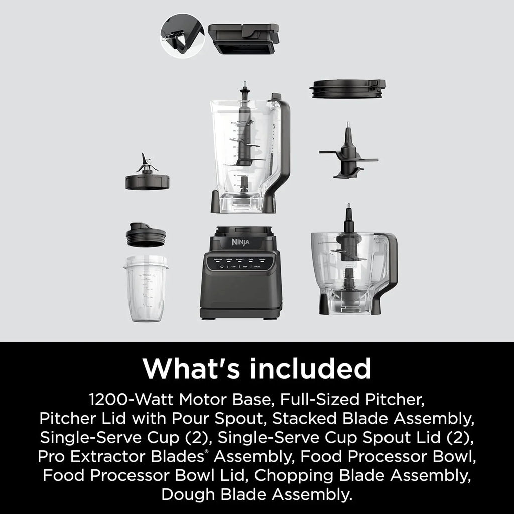 Ninja Blender, Mega Kitchen System, 1500W, 4 Functions for Smoothies, Processing, Dough, Drinks & More, with 72 Blender Pitcher, 64 Processor Bowl, 2 Nutri Cups + Lids, Black, BL770 - image 20