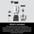 Ninja Blender, Mega Kitchen System, 1500W, 4 Functions for Smoothies, Processing, Dough, Drinks & More, with 72 Blender Pitcher, 64 Processor Bowl, 2 Nutri Cups + Lids, Black, BL770 - image 20