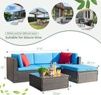 Devoko 5 Pieces Patio Furniture Sets All Weather Outdoor Sectional Patio Sofa Manual Weaving Wicker Rattan Patio Seating Sofas with Cushion and Glass Table(Beige) - image 39