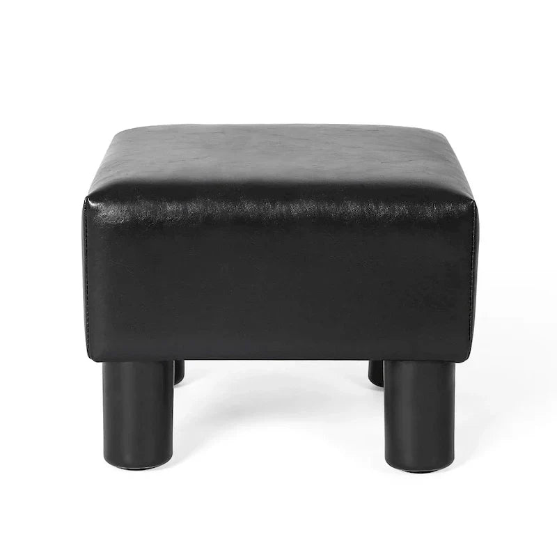 Square Footrest Stool with Upholstered Seat and Wooden Legs - image 18
