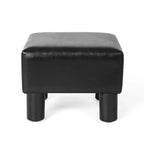 Square Footrest Stool with Upholstered Seat and Wooden Legs - image 18