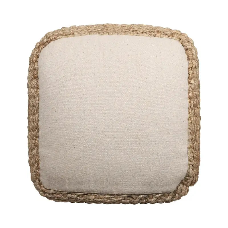 HomeRoots 18-Inch Natural Jute Woven Cube Pouf Ottoman - image 7