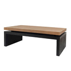Versatile 2-Tier Coffee Table in Black and Natural Wood for Living Room - image 6